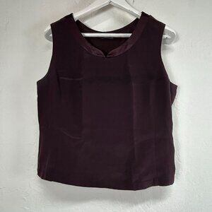 Windsmoor Womens Sleeveless Top Blouse Size 14 Satin Look Plum Purple Casual